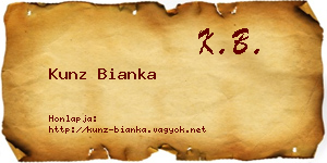 Kunz Bianka névjegykártya